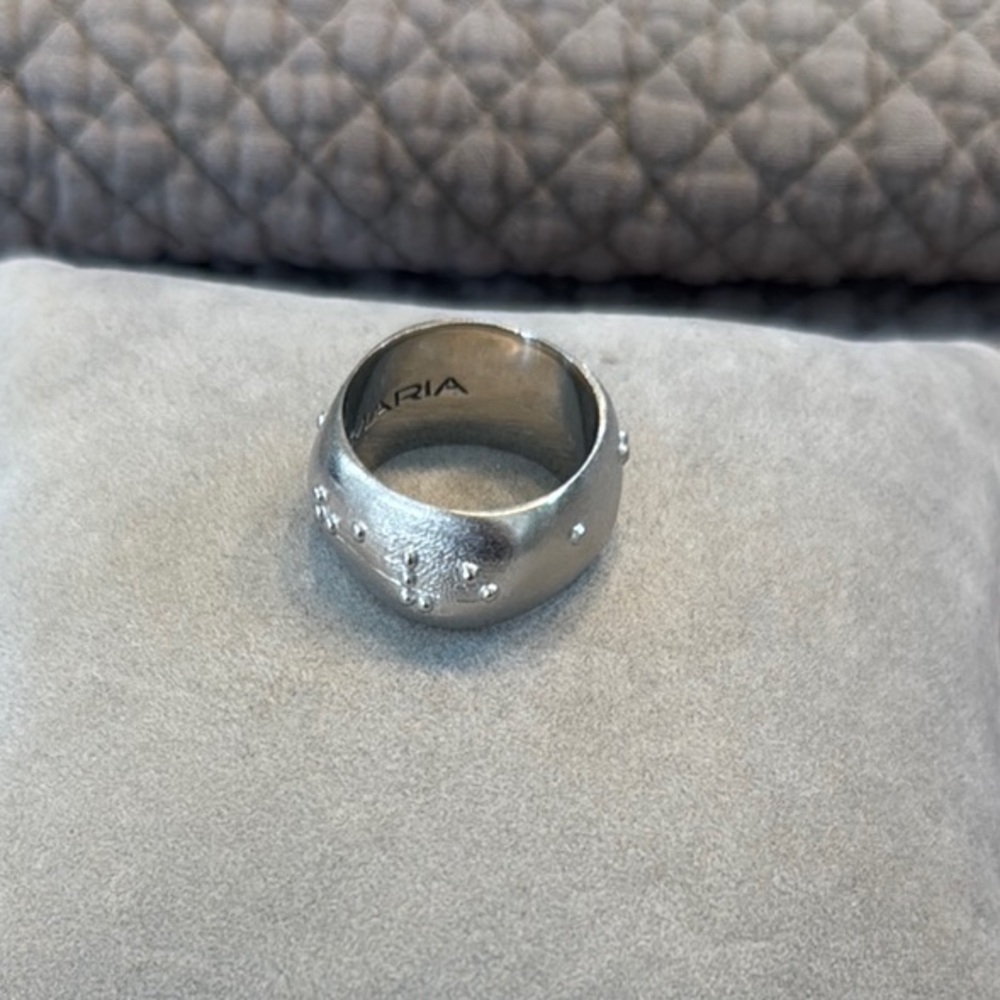 Bague en argent 925 avec inscriptions en braille